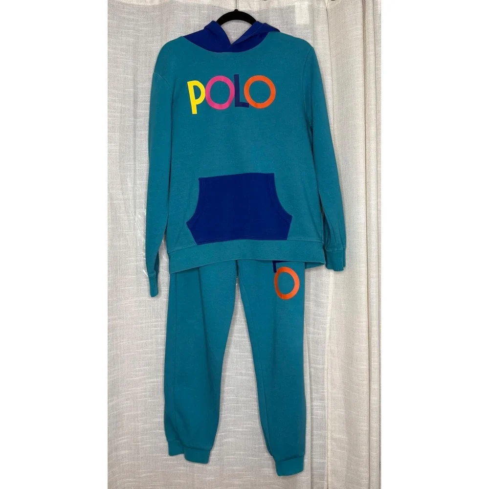 Polo Ralph‎ Lauren Spectre Colorbock Hoodie Jogger Sweatpants Set Boys Youth XL